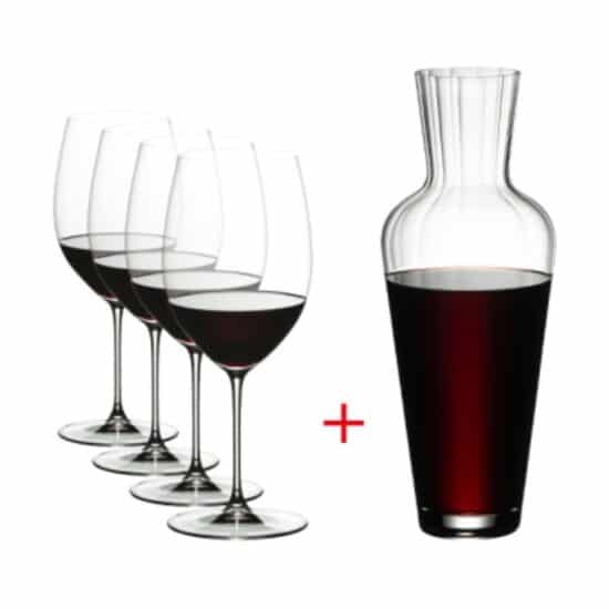 4x Riedel Glas Veritas Cabernet / Merlot + Mosel Decanter